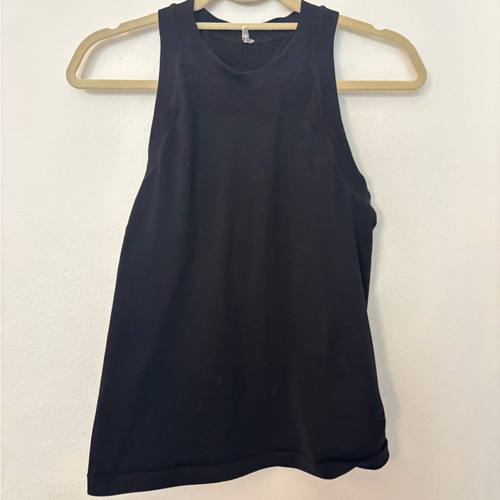 Black ribbed racerback tank